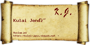 Kulai Jenő névjegykártya